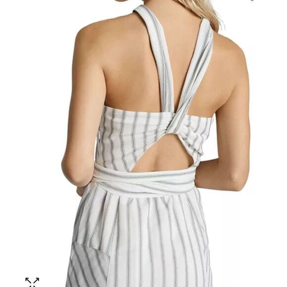REISS Bea Striped Halter Midi Dress NWT - Picture 3 of 7